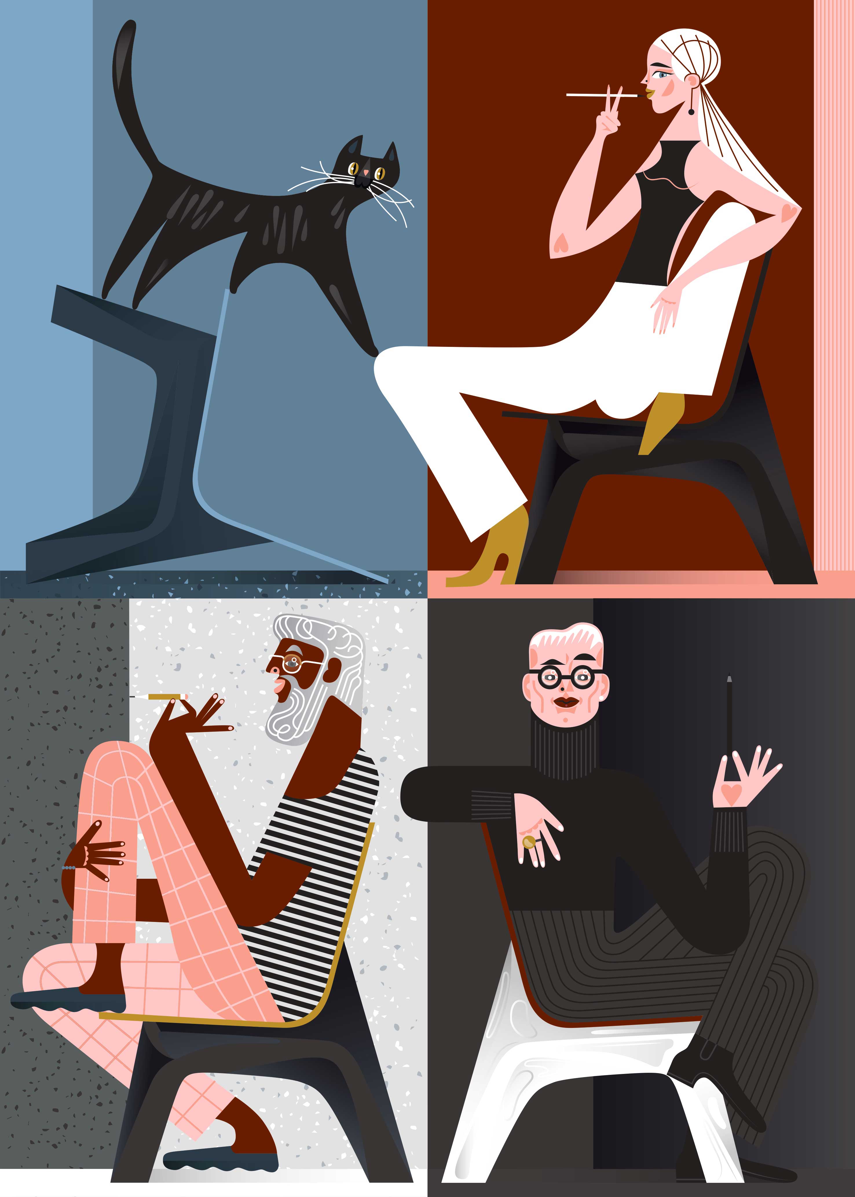 ilustrations of j-chair Bogucka