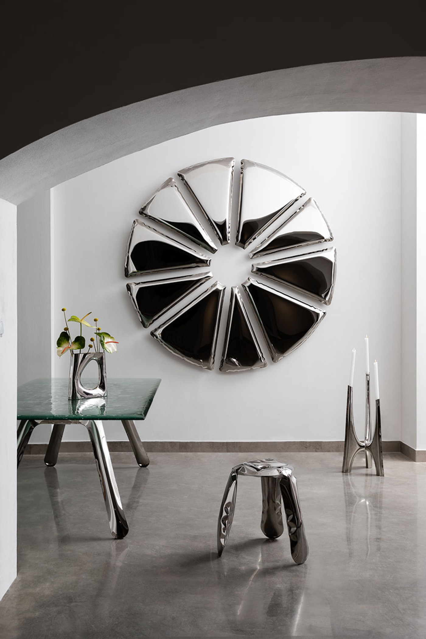 mirror nucleus art object karava nogi plopp triglav 83