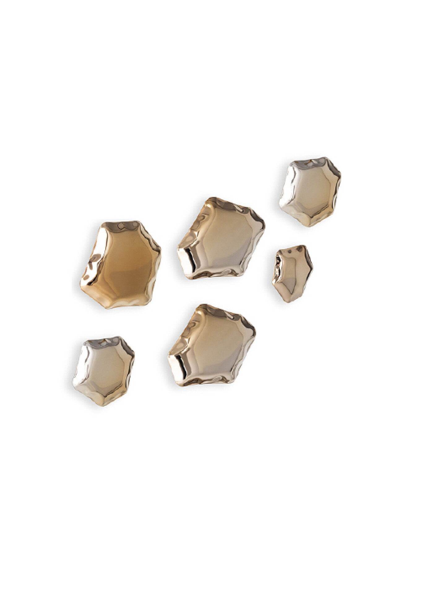 Kamyki Set 6 Heat Flamed Gold