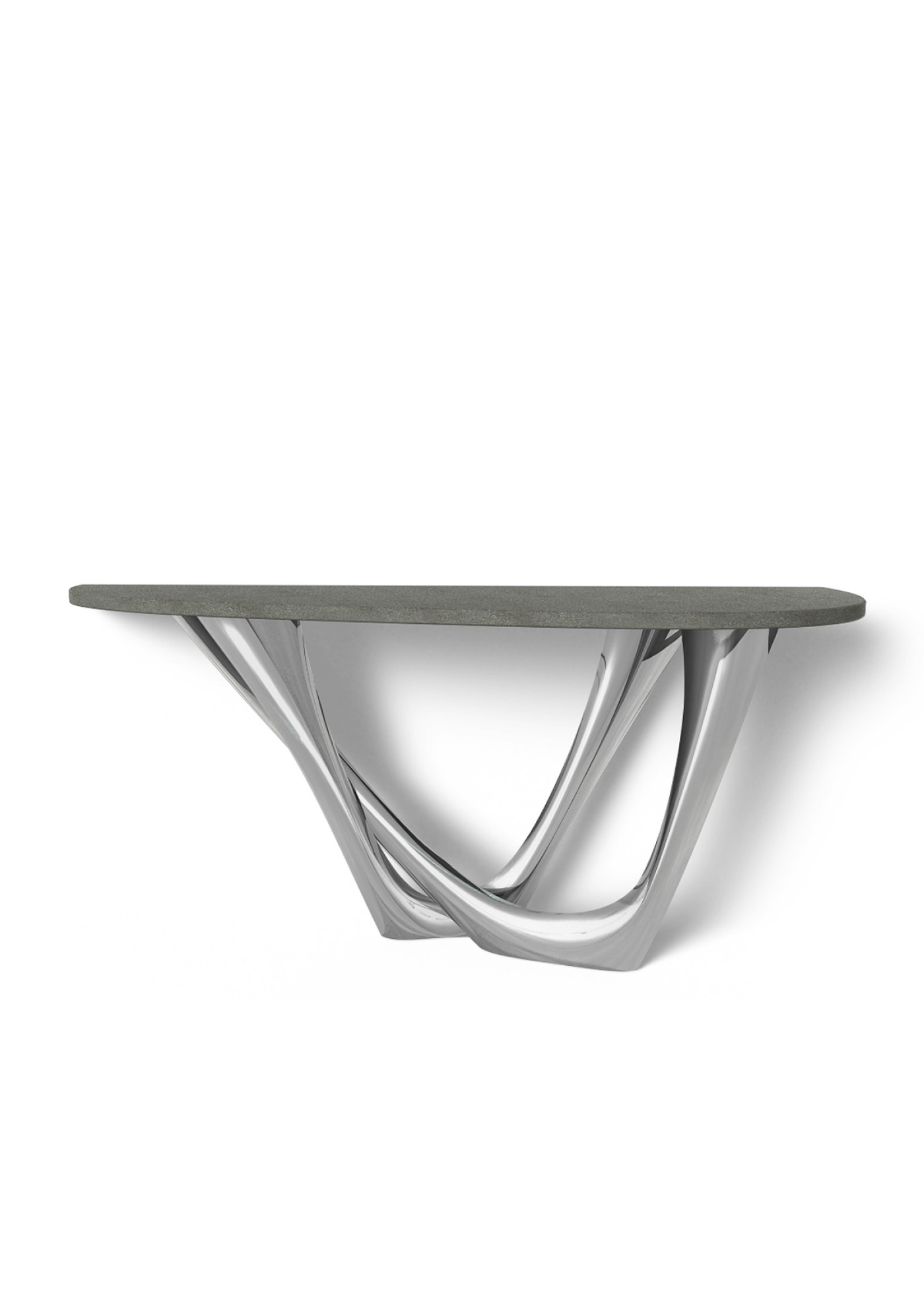 G-Console Duo Left Concrete No.3 Inox Brushed