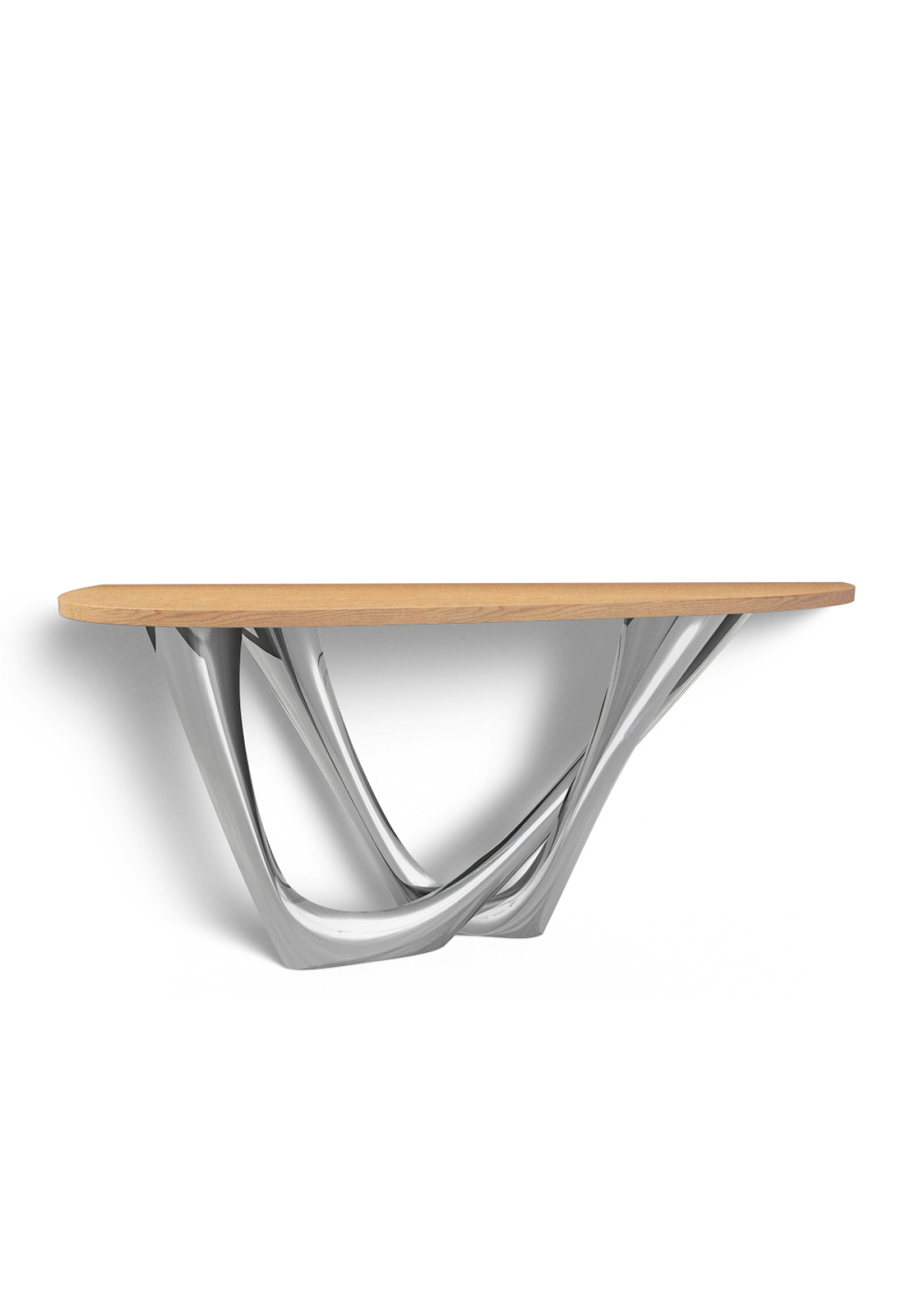 G-Console Duo Right Light Oak Inox Brushed