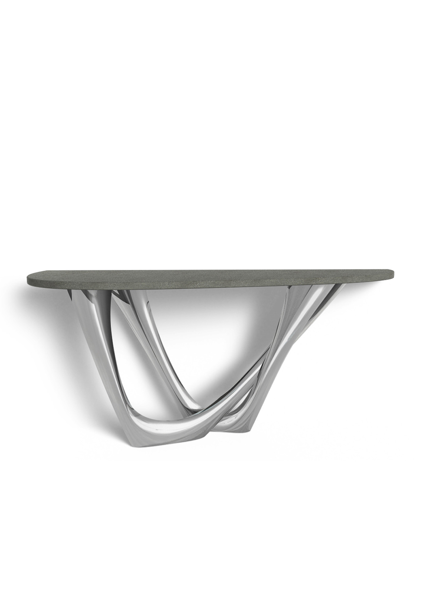G-Console Duo Right Concrete No.3 Inox Brushed