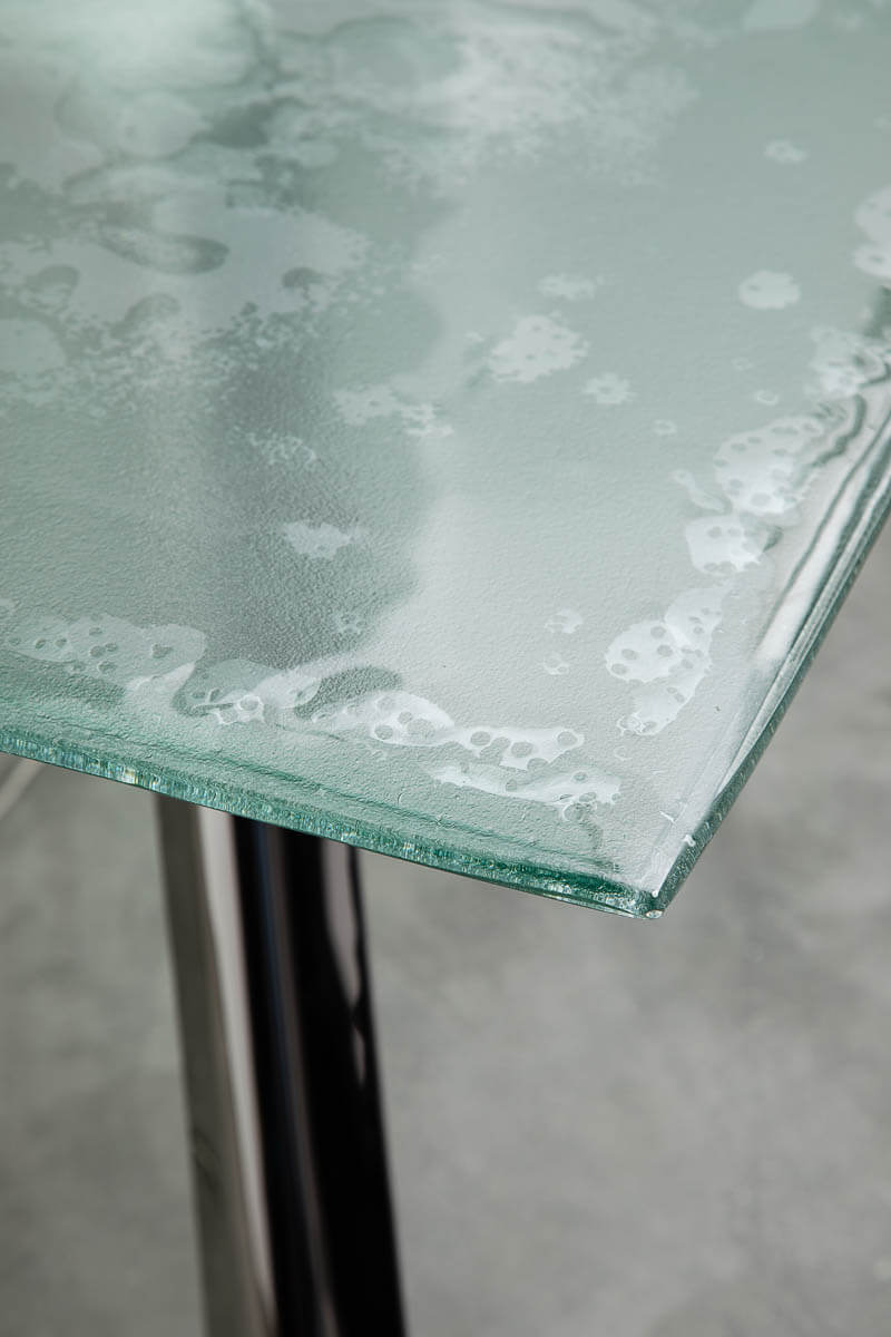 inflated steel Zieta Studio glass artglass art glass transparent table top furniture